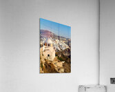 Iconic Santorini village and church overlooking caldera. Acrylic Print