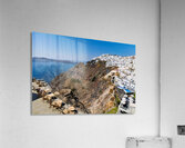 Santorinis white cliffside village and caldera view. Acrylic Print