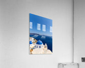 Iconic blue domes and white architecture of Santorini Greece. Acrylic Print