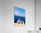 Santorini bell tower overlooking the Aegean Sea. Acrylic Print
