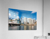 Sydney Harbour skyline with bridge and boats. Acrylic Print