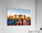 Tourists watch Uluru glow at sunrise. Acrylic Print