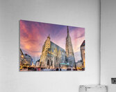 Majestic St. Stephens Cathedral in Vienna under a colorful sky. Acrylic Print