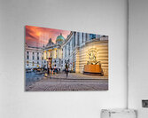 Hofburg Palace Vienna illuminated at dusk with festive street  Acrylic Print