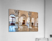 Ornate Baroque hall with sculptures and visitors. Acrylic Print
