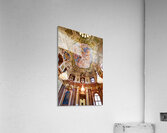 Grand baroque hall with elaborate ceiling fresco and crystal cha Acrylic Print