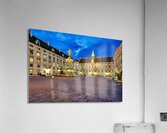 Hofburg Palace square at night with illuminated buildings and st Acrylic Print
