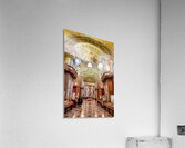 Grand historic library interior with ornate architecture and fre Acrylic Print
