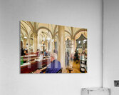 Man playing piano in an ornate bustling cafe. Acrylic Print