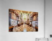 Grand ornate library interior with books columns and visitors Acrylic Print