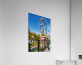 Prater Ferris wheel and carousel under a clear blue sky. Acrylic Print