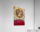 Ornate palace hall with chandeliers painted ceiling and red ca Acrylic Print