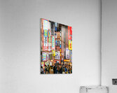 Nighttime crowd under neon lights in Shibuya district in Tokyo Acrylic Print