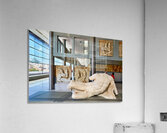 Visitors explore sculptures at Acropolis Museum in Athens Greece Acrylic Print