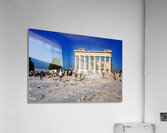 Visitors explore the Parthenon at the Acropolis in Athens Greece Acrylic Print