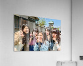 Young girls smiling in Kyoto while enjoying the day together Acrylic Print