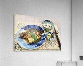 Enjoying traditional Japanese cuisine at a restaurant in Miyajim Acrylic Print