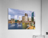Sydney Harbour at dusk with ferries and city skyline. Acrylic Print