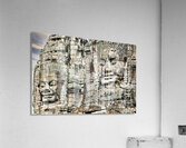Serene stone faces adorn ancient Cambodian temple. Impression acrylique