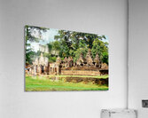 Ancient stone temple complex surrounded by lush jungle and water Acrylic Print