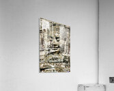 Serene stone face carving Bayon temple Angkor. Acrylic Print
