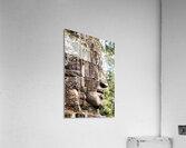 Weathered stone face carving from an ancient temple. Acrylic Print