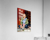 Elderly person in traditional clothing sitting calmly. Impression acrylique