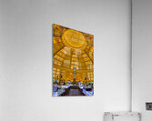 Grand domed market interior with central clock and bustling stal Acrylic Print