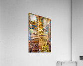 Ornate golden Buddha statue in a richly decorated temple. Acrylic Print