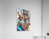 Portrait of young Zemba woman holding child in Kunene Region Acrylic Print