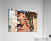 Traditional hair headdress of a woman in Himba village of Namibi Acrylic Print