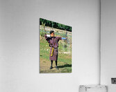 Bhutanese archer in traditional Gho aiming a compound bow. Acrylic Print