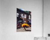 Bhutanese masked deer dancer performs for an attentive audience. Acrylic Print