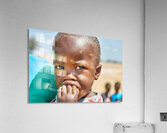 Sad boy in Kavango Region of Namibia looks thoughtful and lost Acrylic Print