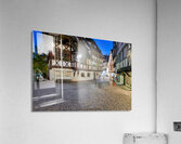 Colorful timber houses and people walking in Strasbourg at night Acrylic Print