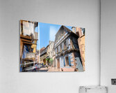 Visitors discover timber houses in Riquewihr Alsace Acrylic Print