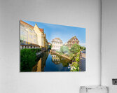 Visitors enjoy sunny day by canals in Colmar France Acrylic Print