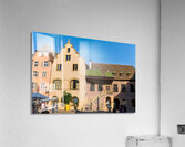 Visitors gather at Koifhus old custom house in Colmar Alsace Acrylic Print