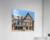 Visitors explore timber framed houses in Colmar Alsace on a sun Acrylic Print