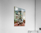 Chateau de Cheverny interior with piano and bookshelves Acrylic Print