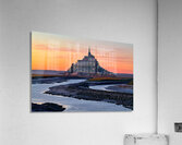 Mont Saint Michel in Normandy at dusk with river and landscape Acrylic Print
