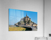 Tourists walking along the path to Mont Saint Michel in Normandy Acrylic Print