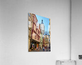 Walking in Rouen near Le Gros Horloge clock in Normandy France Acrylic Print
