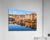 Sunrise view of Honfleur harbor in Normandy France with reflect Acrylic Print