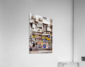 Busy street in Hong Kong shows old building and pedestrians Acrylic Print