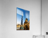 Burj Khalifa and golden horse statue at dusk in Dubai Acrylic Print