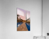 Burj Khalifa towers over pool and traditional buildings in Dubai Acrylic Print
