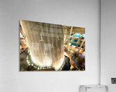 Diving sculptures at Dubai Malls waterfall showcase unique art Acrylic Print