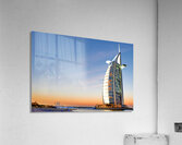 Burj Al Arab shines during sunset in Dubai UAE Acrylic Print