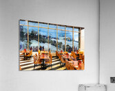 Restaurant offers view of snow activities at indoor park in Duba Acrylic Print